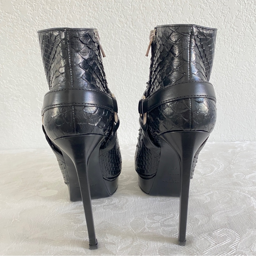Saint Laurent Black Python Platform Boots - image 5